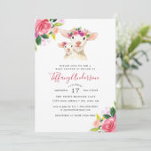 ベビーシャワーフローラスイートママとベビーラム 招待状 (スタンド正面)