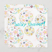 ベビーシャワーフローラバブル 招待状 (正面/裏面)