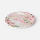 ベビーシャワーフローラパーソナライズされた紙プレート ペーパープレート (アングル)