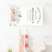 ベビーシャワーフローラピンクローゼズカボチャ 横断幕 (インサイチュ)