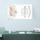 ベビーシャワーフローラピンクローゼズカボチャ 横断幕 (トレードショー)