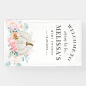 ベビーシャワーフローラピンクローゼズカボチャ 横断幕 (横)