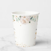 ベビーシャワーフローラユーカリ緑グリッター 紙コップ (左)