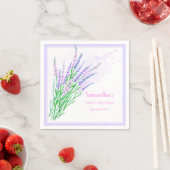 ベビーシャワーフローララベンダーブーケ水彩 スタンダードカクテルナプキン (インサイチュ)