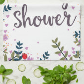ベビーシャワーフローラ招待状 キッチンタオル (折り畳み)