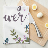 ベビーシャワーフローラ招待状 キッチンタオル (四つ折り)