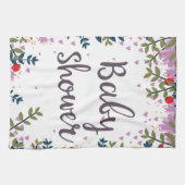 ベビーシャワーフローラ招待状 キッチンタオル (横)