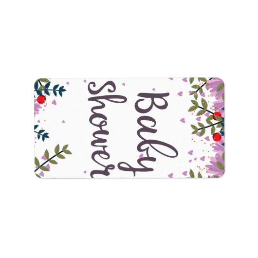 ベビーシャワーフローラ招待状 ラベル (正面)