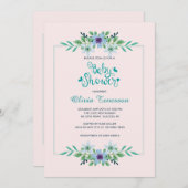 ベビーシャワーフローラ招待状 招待状 (正面/裏面)
