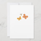 ベビーシャワーフローラ緑リースバタフライビー 招待状 (裏面)