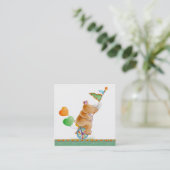 ベビーシャワーブックギフトカード動物のサーカスアート スクエア名刺 (スタンド正面)