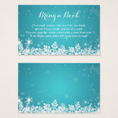 ベビーシャワーブックリクエストターコイズ雪片 (正面&裏面)