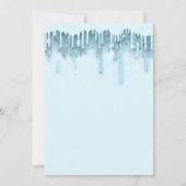 ベビーシャワーブライダル甘い16番目のドリップスパークブルー 招待状 (裏面)