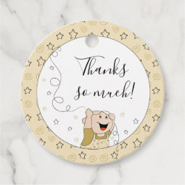 ベビーシャワーブラック&金ゴールド星 フェイバータグ