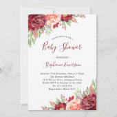 ベビーシャワーブルゴーニュ赤面フローラ 招待状 (正面)