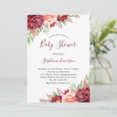 ベビーシャワーブルゴーニュ赤面フローラ 招待状 (スタンド正面)