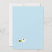 ベビーシャワーブルーのまわりにフローラ緑の少年 招待状 (裏面)