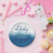 ベビーシャワーブルーウォーターグラデーションカラーOhベビー ペーパープレート (パーティー)