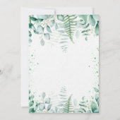 ベビーシャワーブルーエレファントユーカリプタスボーイ 招待状 (裏面)