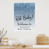 ベビーシャワーブルーグリッターへようこそ ポスター (キッチン)