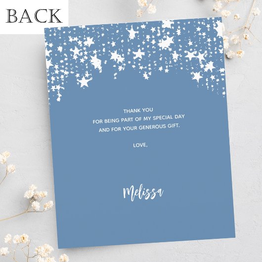 ベビーシャワーブルースターズ予算サンキューカード