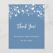 ベビーシャワーブルースターズ予算サンキューカード (正面)