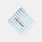 ベビーシャワーブルーストライプホワイトバニーウサギ スタンダードカクテルナプキン (角)