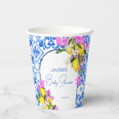 ベビーシャワーブルータイルレモンズブーゲンビリア 紙コップ (裏面)