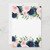 ベビーシャワーブルーピンクフローラ招待状 招待状 (裏面)