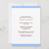 ベビーシャワーブルーブラウンフラット招待状 招待状 (裏面)