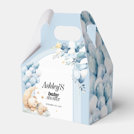 ベビーシャワーブルーベアとバルーン用化粧箱 フェイバーボックス (裏面サイド)