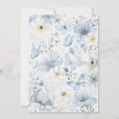 ベビーシャワーブルーボーイバタフライ 招待状 (裏面)