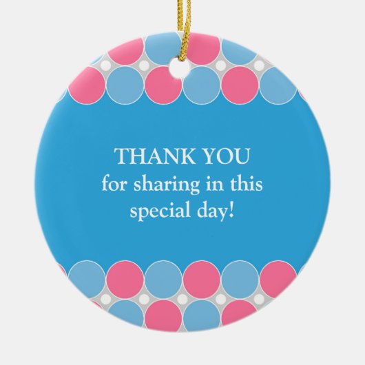 ベビーシャワーブルー&ピンクフェイバーオーナメント セラミックオーナメント (正面)