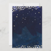 ベビーシャワーブルー&金ゴールド星空の夜招待状 招待状 (裏面)