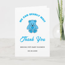 ベビーシャワーブルー Teddy Bear We Can Bearly Wait