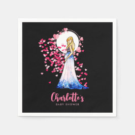 ベビーシャワーブロンド妊婦のレディ スタンダードカクテルナプキン