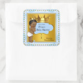 ベビーシャワープリンスボーイブルー金ゴールドクラウンエスニック スクエアシール (バッグ)