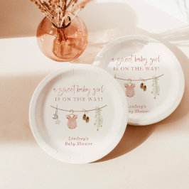 ベビーシャワープレート、ボホガールベビーシャワーデコール ペーパープレート