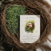 ベビーシャワーヘッジホッグお洒落の水色 招待状