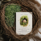 ベビーシャワーヘッジホッグウォーターカラー招待状