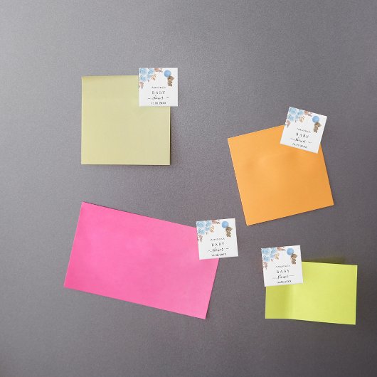 ベビーシャワーベアパンパスグラスブルーボーイ マグネット