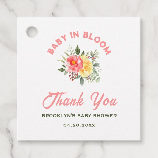 ベビーシャワーベビーイン開花フローラ花植物学 フェイバータグ (正面)