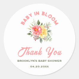 ベビーシャワーベビーイン開花フローラ花植物学 ラウンドシール