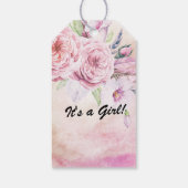 ベビーシャワーベビーイン開花ボヘミアンフラワーフェザー ギフトタグ (裏面)