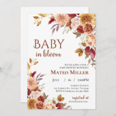 ベビーシャワーベビーイン開花 招待状 (正面/裏面)