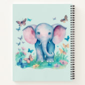 ベビーシャワーベビーエレファントゲストギフトリスト ノートブック (裏面)