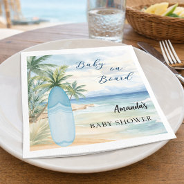 ベビーシャワーベビーオンボードサーフボード スタンダードカクテルナプキン
