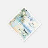 ベビーシャワーベビーオンボードサーフボード スタンダードカクテルナプキン (角)