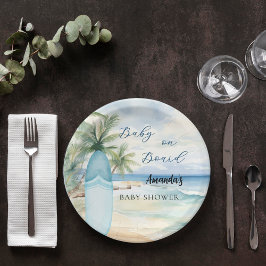 ベビーシャワーベビーオンボードサーフボード ペーパープレート