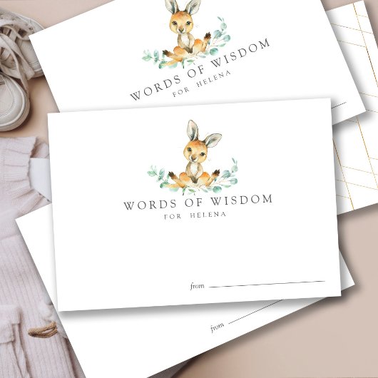 ベビーシャワーベビーカンガルーアドバイスカード 招待状